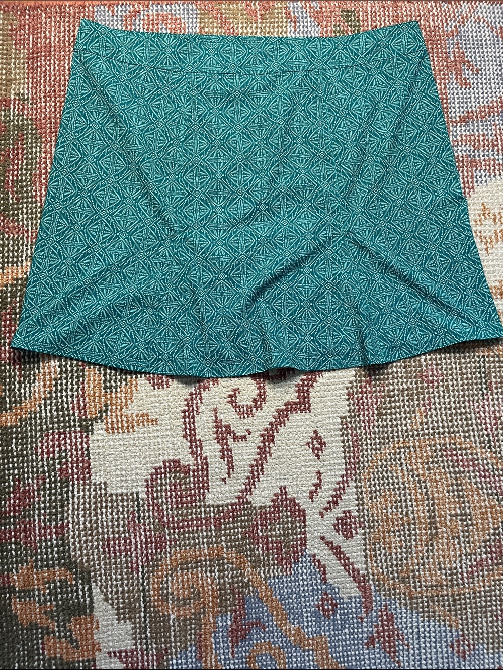 RipSkirt Hawaii Wrap Skirt Teal Green Geometric Batik Print Plus Size 2X - Picture 7 of 7